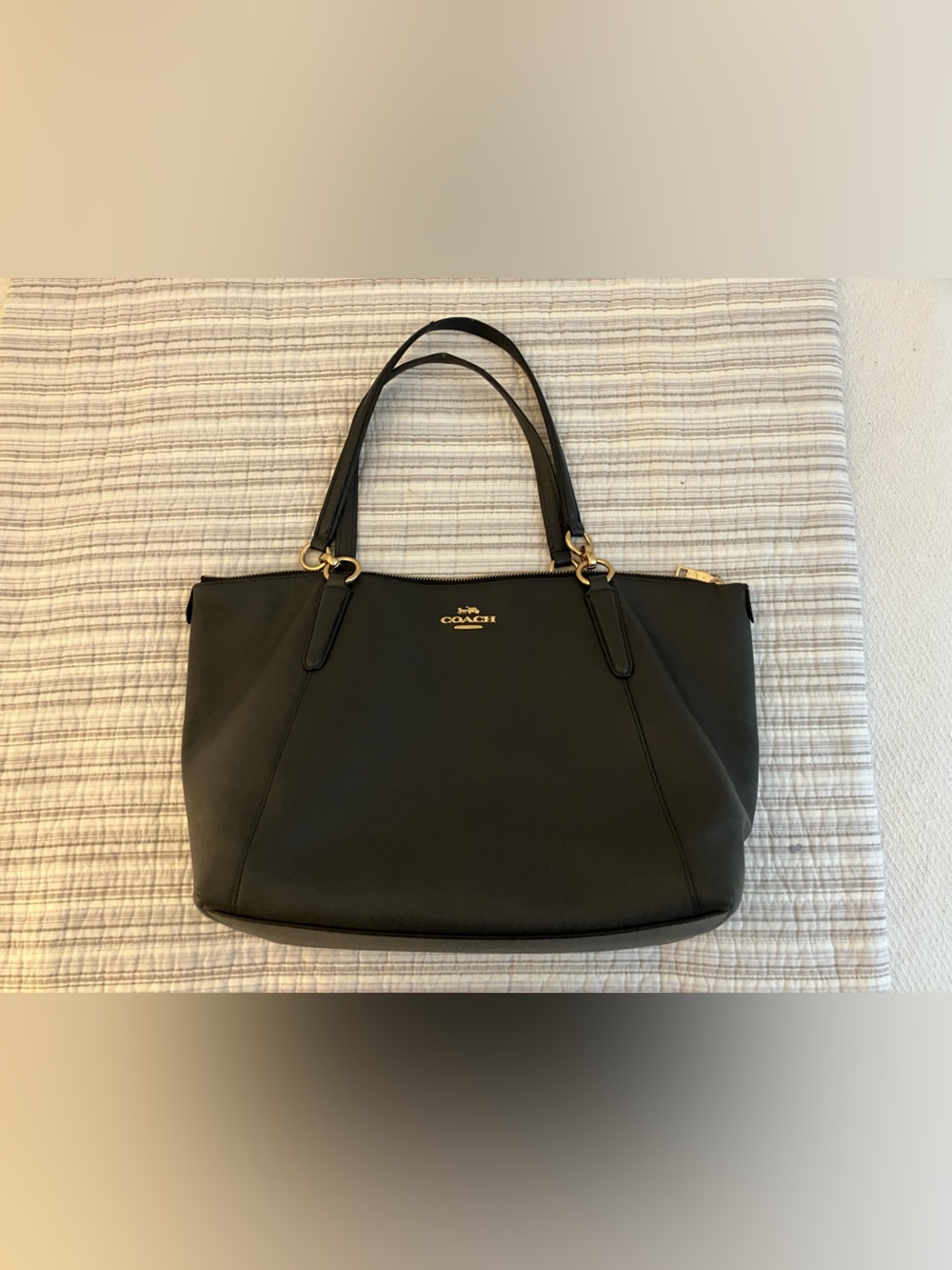 Coach “Midnight” Ava Tote Bag with Gold Hardware